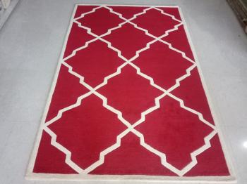Red-White Moroccan Clover Rug Manufacturers in West Bengal